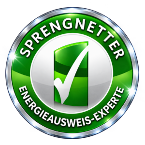 Grünes Sprengnetter Energieausweis-Experte-Siegel Sprengnetter Energieausweis-Experte-Siegel
